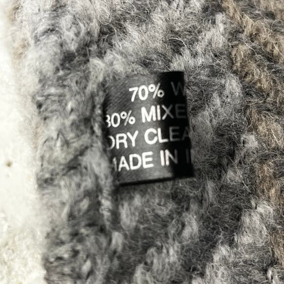 NWT John Branigan Scarf B Offset 12 Multi Beige Chevron/ Herring Bone - Picture 3 of 6